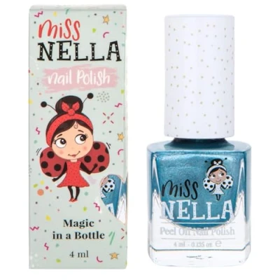 Bild av Miss Nella Rawr some Speciellt metallisk blå glitternagellack för barn, vattenbaserat och luktfritt som enkelt går att skala bort.