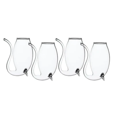 Bild av BarCraft Port och likörslapp glas set med 4, glassipprar presentask, 4 x 90 ml