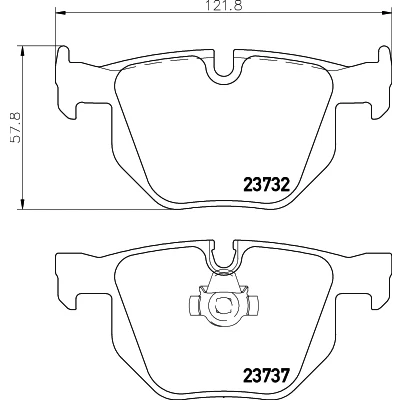 Bild av HELLA 8DB 355 010 471 Jeu de plaquettes frein préparé pour indicateur d&#039;usure BMW: 5 Berline, Touring, 6 Coupe