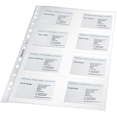 Bild av Leitz Visitkorts plastfodral, 10 stycken, A4 format, glasklar med glänsande yta, 0,105 mm PP film, 47583003