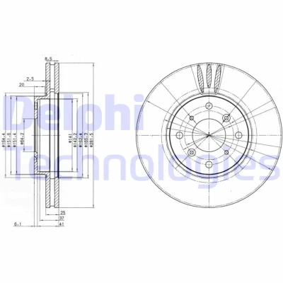 Bild av Bromsskiva DELPHI BG3516