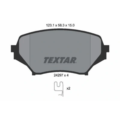 Bild av TEXTAR 2429701 Jeu de plaquettes frein non préparé pour indicateur d&#039;usure MAZDA: MX 5 3