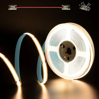 Bild av PAUTIX Varmvit COB LED remsa, 3 000 K, DC24V, 5 m 480LEDs/M CRI90+ flexibel remsa för gör det själv hembelysning, ingenjörsprojekt med 8 mm kontakt (strömförsörjning ingår inte)