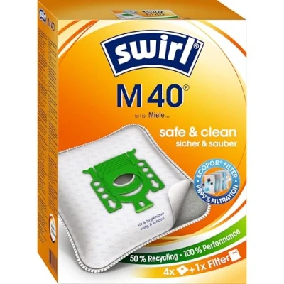 Bild av Swirl M 40 MicroPor Plus Dammsugarpåsar, Paket med 4