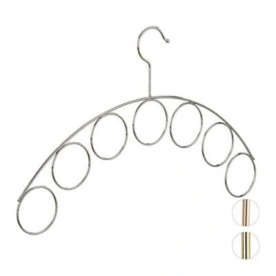 Bild av Relaxdays Klädhängare, sjalhållare, ädel design, galge för blus, halsduk, duk, accessoarer, 3 mm tunn, metall, silver, 24,50 x 40,50 0,30 cm