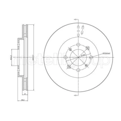 Bild av METELLI 23 1050C Disque de frein 258,0 21,0 4 64,1 ventilé peint HONDA: Jazz 3, 2, Berline