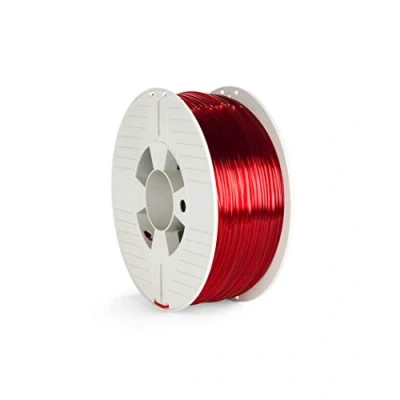 Bild av Verbatim PET G filament 3D tryck, 2,85 mm, 1 kg, polyetentereftalat glykolfilament för materialextrusion, skrivare och penna, av G, röd transparent