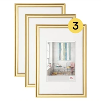 Bild av walther design tavelram guld 30 x 40 cm 3 pack, Trendstyle plastram KP040G3
