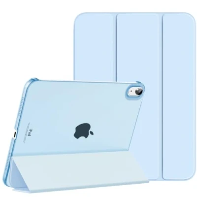 Bild av MoKo Case for iPad 10th Generation 2022, Slim Stand Hard PC Translucent Back Shell Smart Cover Gen 10.9 inch Support Touch ID, Auto Wake/Sleep, Sky Blue