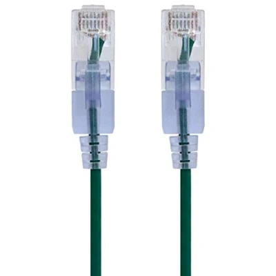 Bild av Monoprice Cat6A Ethernet Patchkabel 1,5 m Grön (10 pack) Snagless RJ45 550Mhz UTP ren koppartråd 10G 30AWG SlimRun Series