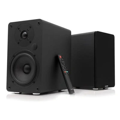 Bild av VULKKANO A5 ARC 5,25 tums woofer, Bluetooth 5.0, HDMI ARC, Optica, RCA, USB, med subwooferutgång, HiFi studioskärmar elegant design, svart