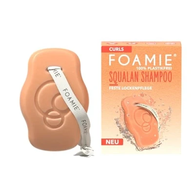 Bild av Foamie fast schampo SQUALAN för lockar, specialiserad på vågigt och lockigt hår, främjar mer välvårdade definierade perfekt lockvårdsformel, 80 g