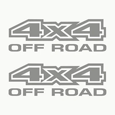 Bild av Autodomy 4x4 Off Road Dekaler Pack 2 st Utomhusdekaler för Bil 20 x 6,5 cm Terrängdekaler (Silver)