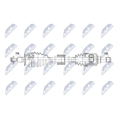 Bild av NTY NPW VW 234 Drivaxel framaxel höger 909mm Manuell 5 växl. låda