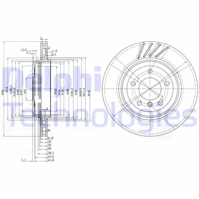 Bild av DELPHI BG3831 Disque de frein 320 22 5 ventilé huilé non traité sans roulement roue, bague ABS BMW: 3 Berline, Touring, Coupe