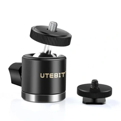 Bild av UTEBIT Stativ kulhuvud, 360 svängbart minikulhuvud med 1/4 het skomontering för DSLR kameror, skärm, stativ, monopod, ljusstativ, maxbelastning 3 kg/6,6 kg
