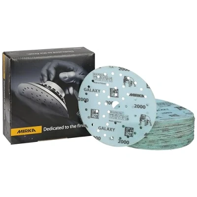 Bild av Mirka Galaxy epoxi sandpapper 150 mm kardborrekorn 2 000 för slipning av epoxi, trä, rivertable/50 st slipskivor