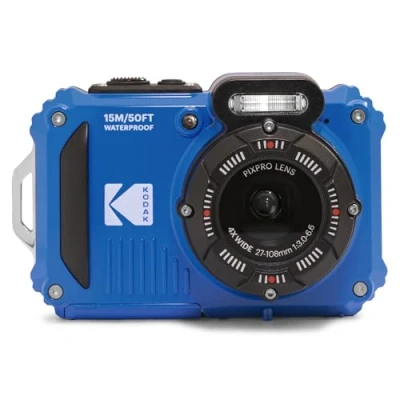Bild av KODAK Pixpro WPZ2 Kompakt digitalkamera 16 m pixlar, vattentät till 15 m, stötsäker, video 720 p, LCD skärm 2,7 Li ion batteri, blå