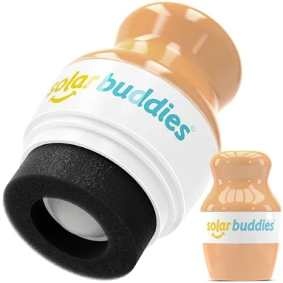 Bild av Single Solar Buddies Refillable Roll On Sponge Applicator for Kids, Adults, Families, Travel Size Holds 100ml Friendly Sunscreen, Suncream and Lotions (Nude)