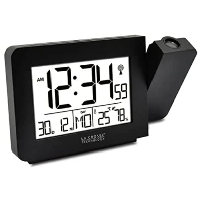 Bild av La Crosse Technology WT522 radiostyrd väckarklocka med projektion svart