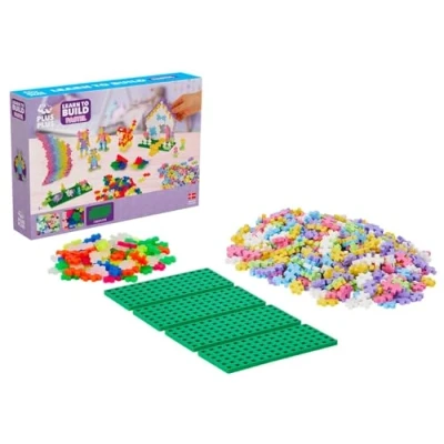 Bild av PLUS Learn to Build Start set 600 bitar Pastell färgmix, Kreativ lek, Byggklossar, Bygga, Utvecklande leksaker för barn, STEM, STEAM, Producerat i Danmark
