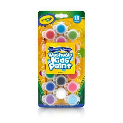 Bild av CRAYOLA 18 tvättbara färgburkar kreativt set färger och tillbehör från 3 år 88 ml totalt