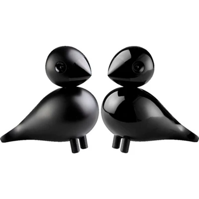 Bild av Kay Bojesen lovebirds 1 par figurer 9 cm sjungande fåglar, svart