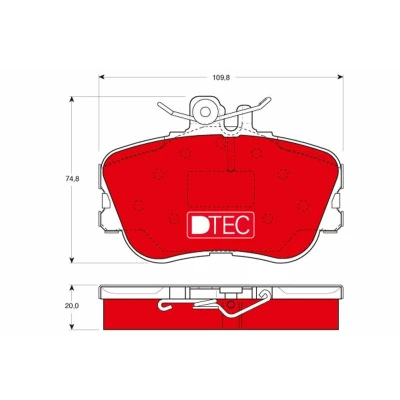 Bild av TRW DTEC COTEC GDB1094DTE Jeu de plaquettes frein préparé pour indicateur d&#039;usure avec vis d&#039;étrier accessoires