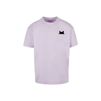 Bild av Merchcode Halloween CAT TEE Tshirt med print, Storlek: Small, Lilac