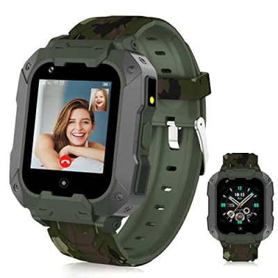 Bild av LiveGo 4G Smartwatch för barn med GPS spårare och samtal, HD pekskärm, mobiltelefon klocka barn, kombinerar SMS, videosamtal, SOS, stegräknare, 4G, smartklocka pojkar, flickor, 612 (t28