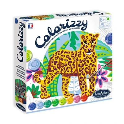 Bild av Sentosphère Colorizzy måla efter siffror zebra och leopard