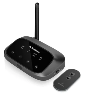 Bild av Avantree Oasis Plus 2 Bluetooth 5.3 sändare för TV med boostade optiska volymer, aptX adaptiv och låg latens, 50 m lång räckvidd, genomströmning av soundbar fjärrkontroll volymkontroll