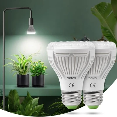 Bild av SANSI 10W LED Växtlampa fullt spektrum för inomhusväxter, 150W ekvivalent Odlingsljus E27, 4000K Odlingslampa plantor, trädgård, blommor, växthus, hydrokultur, trädgårdsodling (2 stycken)