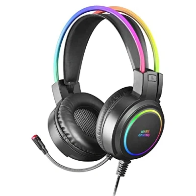 Bild av Mars Gaming MHRGB, Chroma RGB Flow Headset, professionell mikrofon, rumsligt ljud, svart