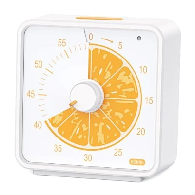 Bild av Conchstar 60 minuters visuell Timer för barn, Nedräkning klassrummet, Skrivbordstimer studier, Time Manager verktyg barn med fruktmönster (Orange)