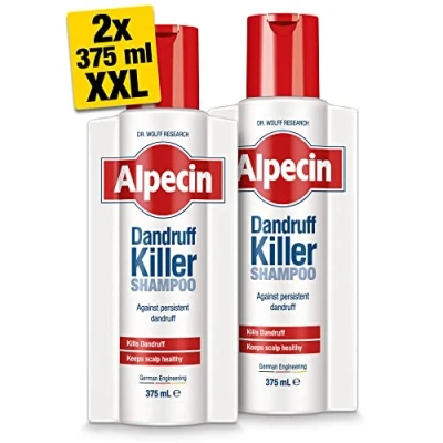 Bild av Alpecin Dandruff Killer Shampoo 2x 375ml Avlägsnar och förebygger mjäll effektivt Hårvård för män som tillverkats i Tyskland