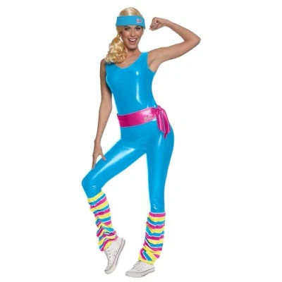 Bild av RUBIES Barbie sportdräkt för kvinnor, jumpsuit, värmare, bälte och pannband, officiella Mattel, till jul, karneval, halloween, möhippor, fester, födelsedagar, 301506M