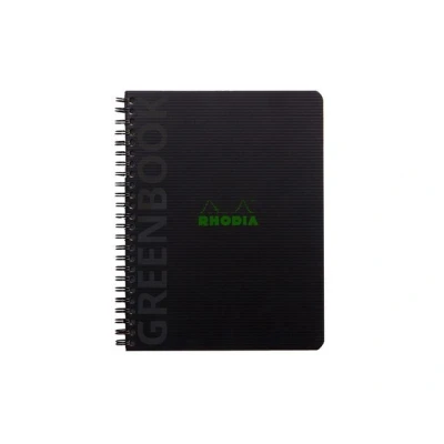 Bild av Rhodia 119913C Rhodiactive Greenbook petits carreaux 5/5 avec cadre en tête, A5+ reliure intégrale, 160 pages microperforées, perf.6 trous, papier recyclé 90g FSC®