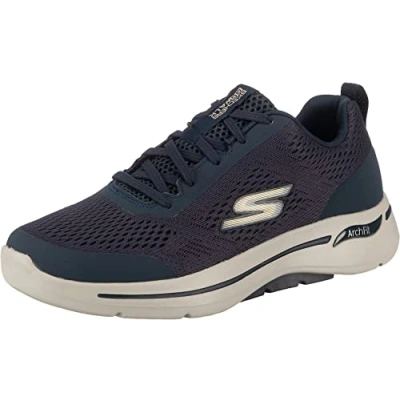 Bild av Skechers Go walk Arch Fit Idyllic Herr Sneaker, Marintextil syntetisk guldtrim, 45.5 EU