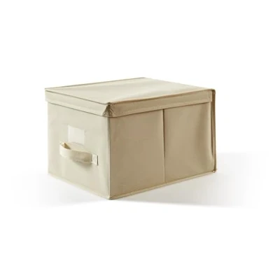 Bild av Perfekt mer EasyBox förvaringslåda av plast, tyg, ecru, 30,0 x 40,0 25,0 cm
