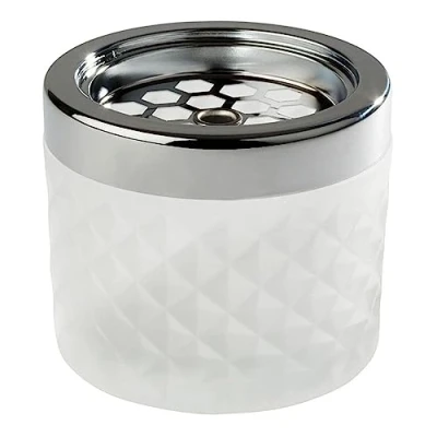 Bild av APS vindaska, askkopp, av kromad metall, frostat glas, med bajonettlås, Ø 9,5 cm, 8 cm höjd, vit