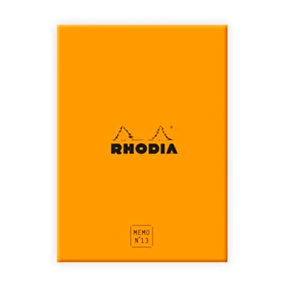 Bild av RHODIA 194054C Coffret Bloc Memo N13 Orange A6 11,5 x 16 cm Dot (Pointillés) 240 Feuillets 80g/m Pratique et Compact Collection Rhodiatime