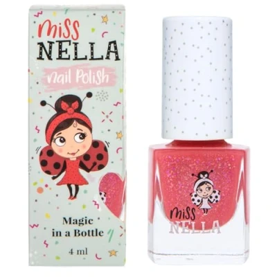 Bild av Miss Nella SUGAR HUGS Speciellt rosa glitternagellack för barn, vattenbaserat och luktfritt som enkelt går att skala bort.