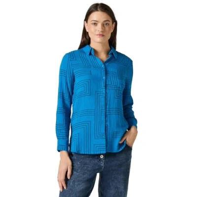 Bild av Cecil Muslinblus för kvinnor, Dynamic Aqua Blue, L
