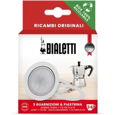 Bild av Bialetti tätning för espressomaskin i rostfritt stål, 3 koppar, x tätningar + sil