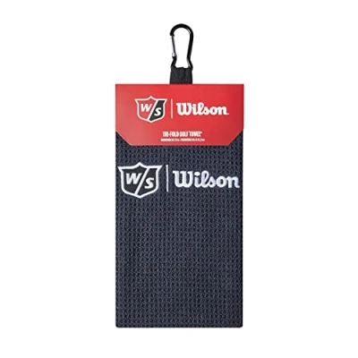 Bild av Wilson Staff Unisex golfhandduk, trippelvikt, TRI FOLD, mikrofiber, svart, en storlek passar alla, WGA9000102