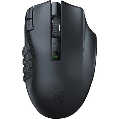 Bild av Razer Naga V2 HyperSpeed Trådlös ergonomisk MMO spelmus (med 19 programmerbara knappar, Wireless (2,4 GHz), upp till 250 timmars batteritid, optisk sensor Focus Pro 30K) Svart