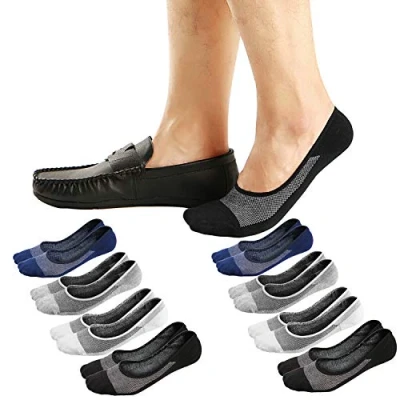 Bild av Ueither herr sneaker strumpor andas low cut osynliga korta bomull ankelstrumpor sportstrumpor ,2 svart, 2 vita, blå, grå,8pcs, M
