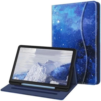Bild av Fintie Fodral för Samsung Galaxy Tab S6 Lite 10,4 2024/2022/2020, mjukt TPU baksidesfodral, skyddsfodral med S pennhållare och dokumentslitsar, stjärnhimmel