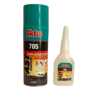 Bild av Akfix 100 g superlim, 400 ml aktivator, superlim extra stark med aktivator CA lim professionellt snabblim för alla ändamål